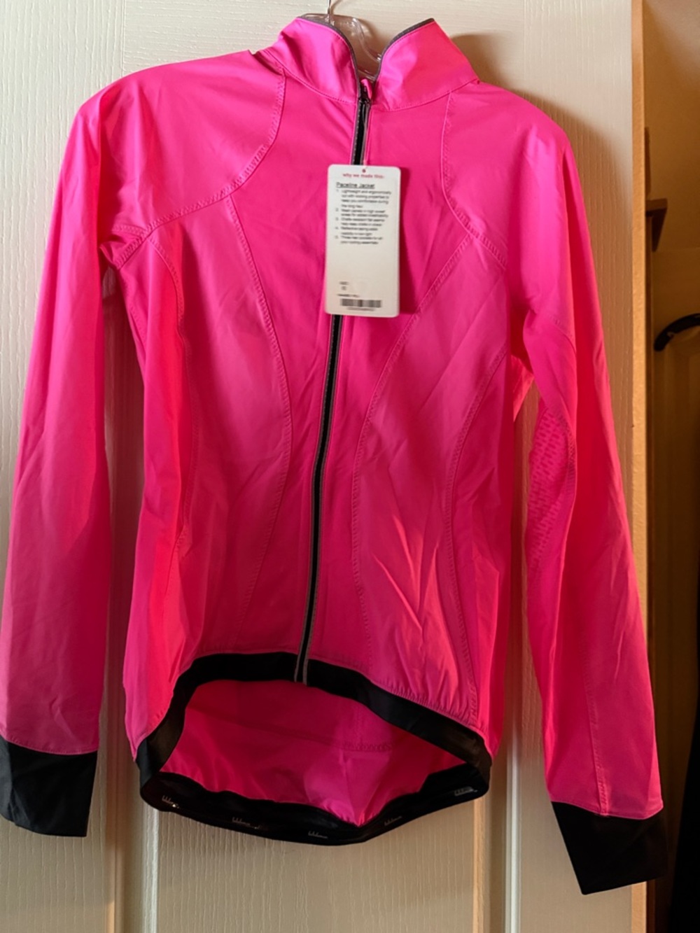 lululemon athletica Paceline Jacket in Hot Pink with Black Trim